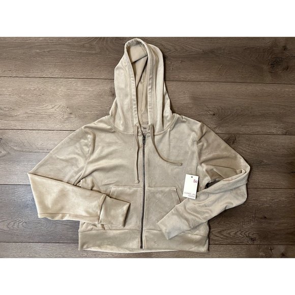 Champagne Cropped Track  Hoodie Jacket New Medium - Picture 1 of 6